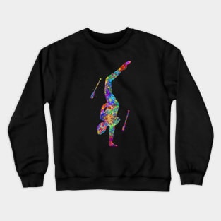 Rhythmic gymnastics juggling watercolor Crewneck Sweatshirt